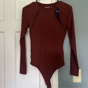 NWT Abercrombie Maroon Sleeve Bodysuit
